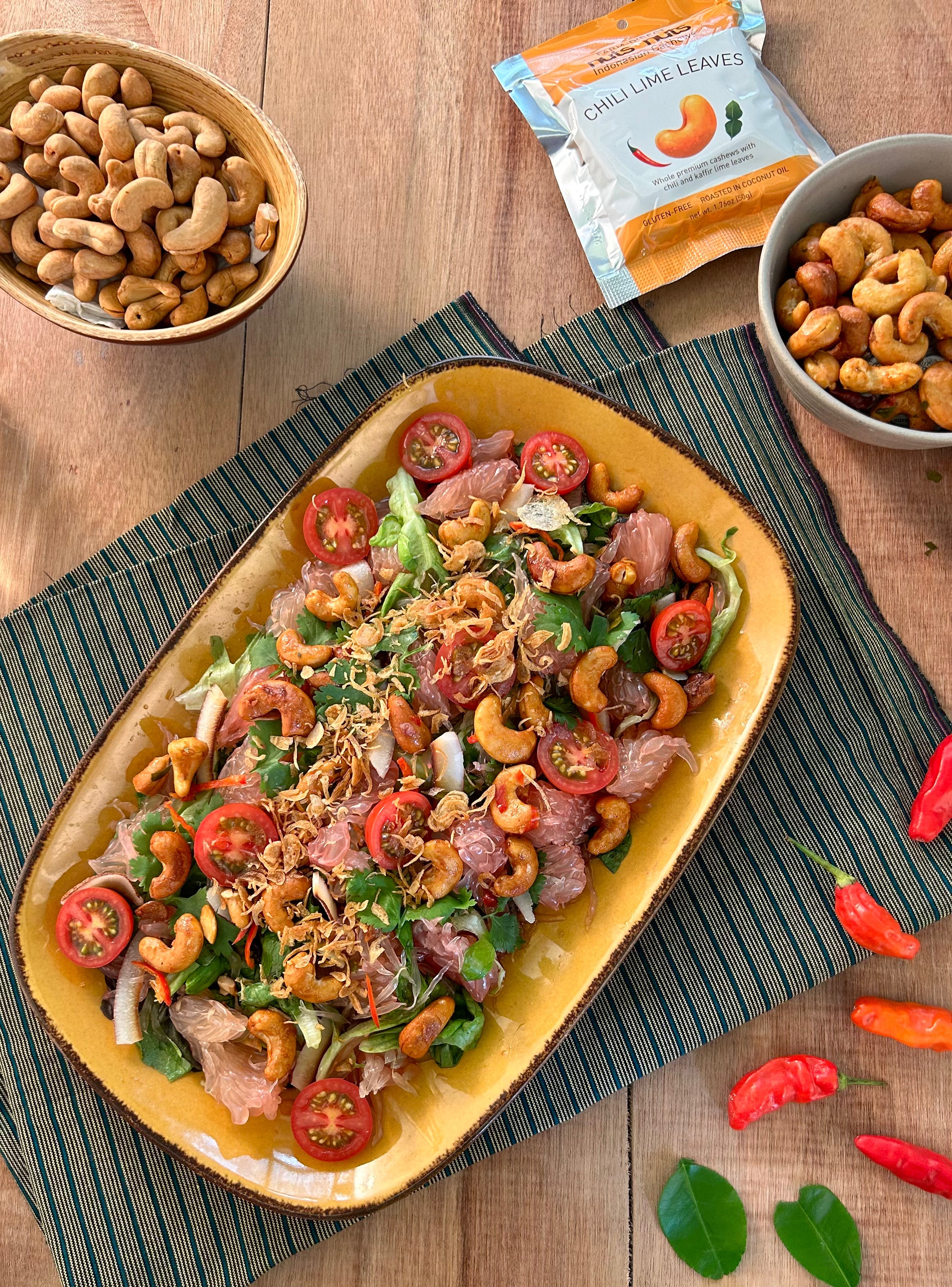 Pomelo Salad with Chili Lime Cashews