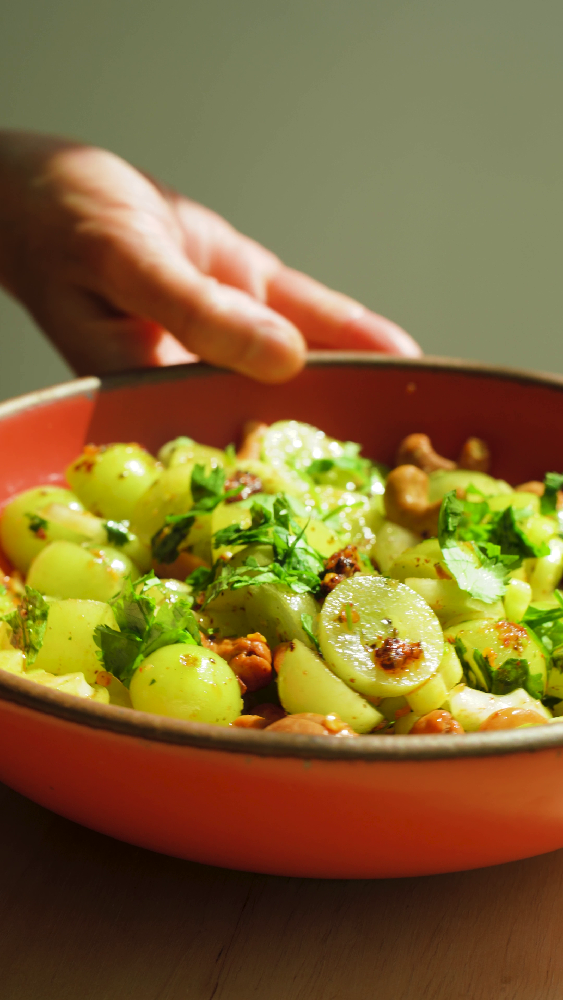 Spicy Grape Celery Salad with Lightly Salted Cashews