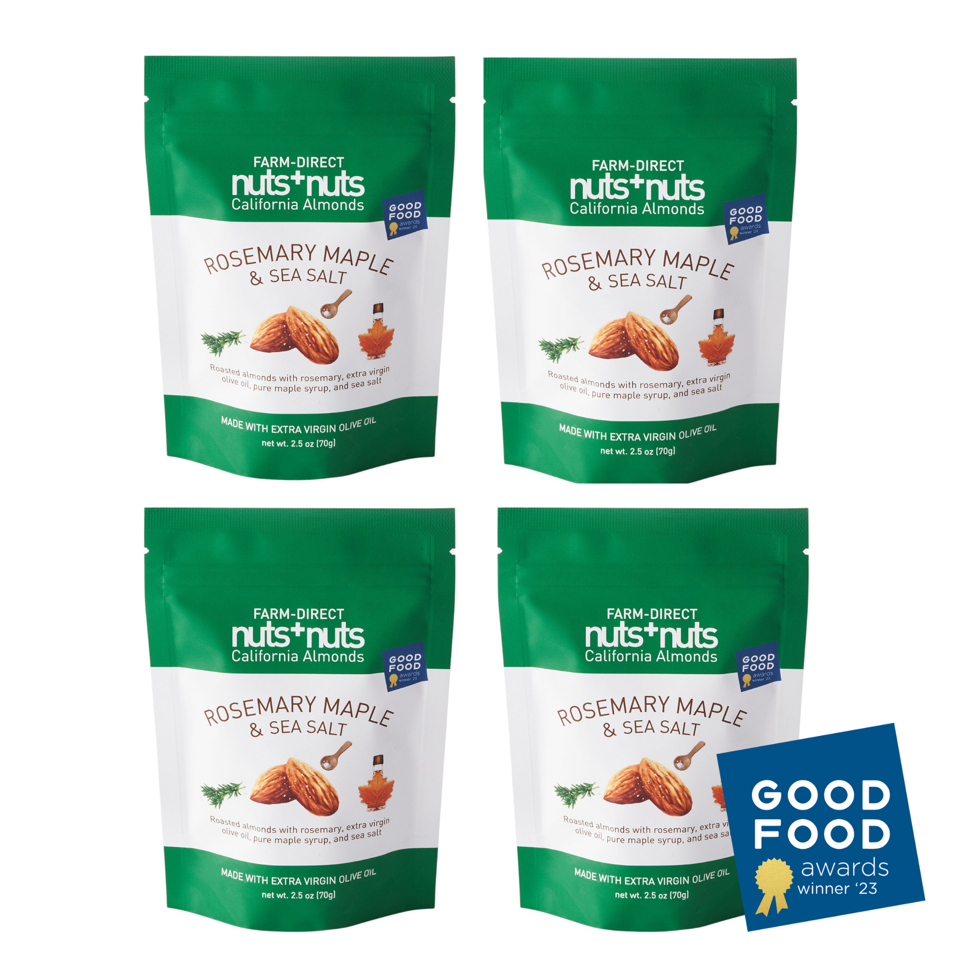 Roasted California Almonds with Maple Rosemary Sea Salt - 4 packs
