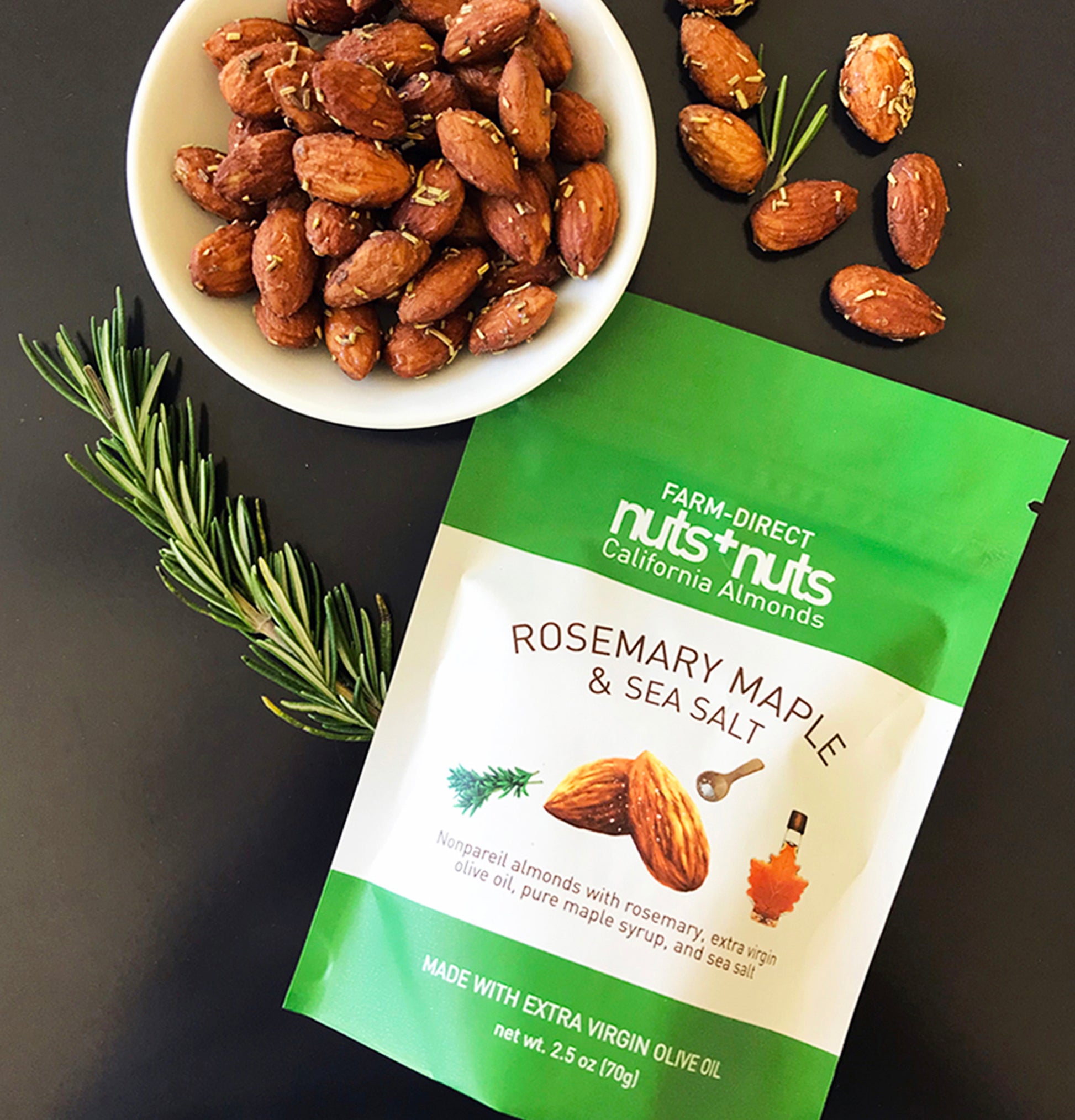 Roasted California Almonds with Maple Rosemary Sea Salt