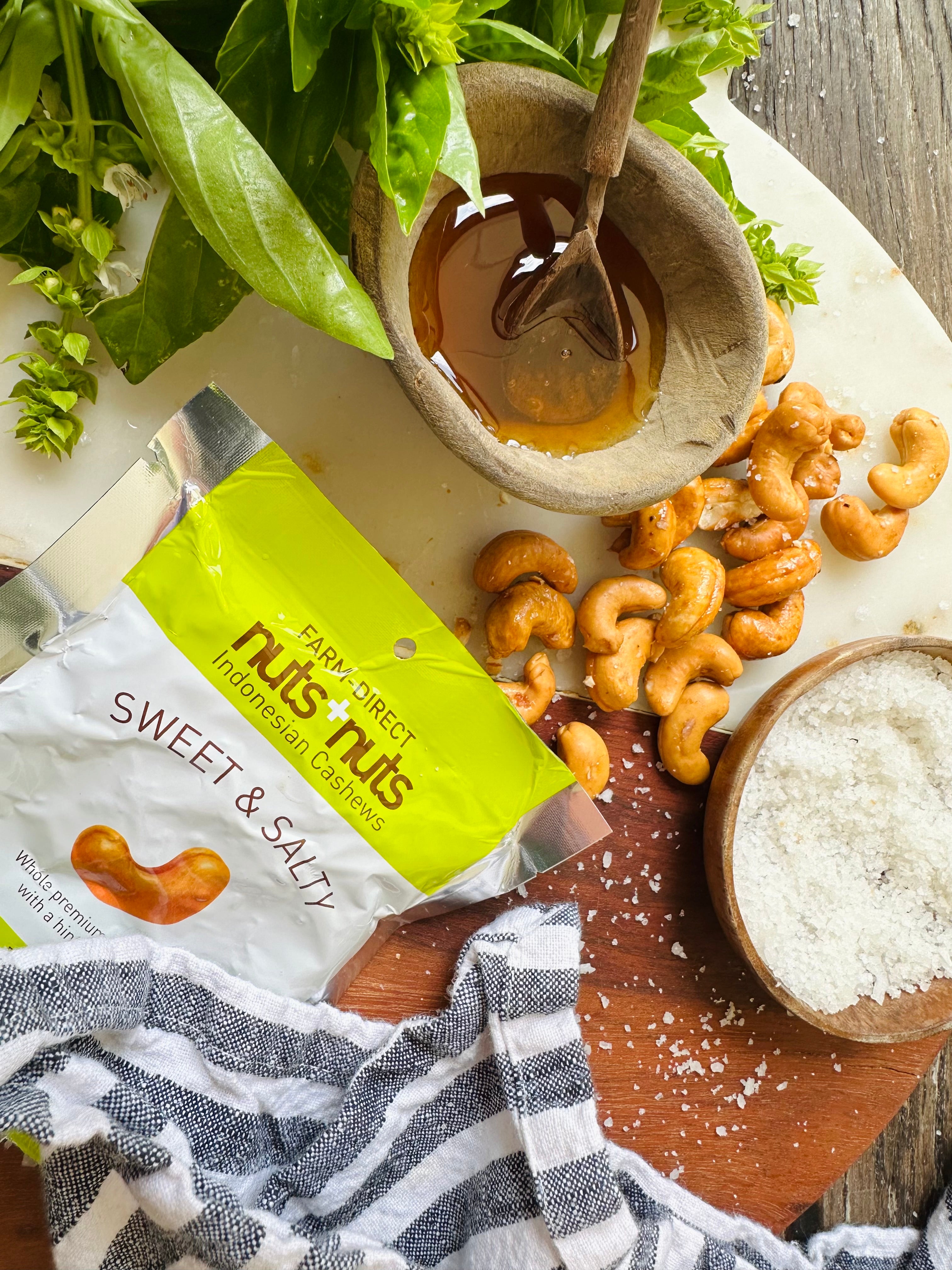 Sweet and Salty Indonesian cashews with honey and salt