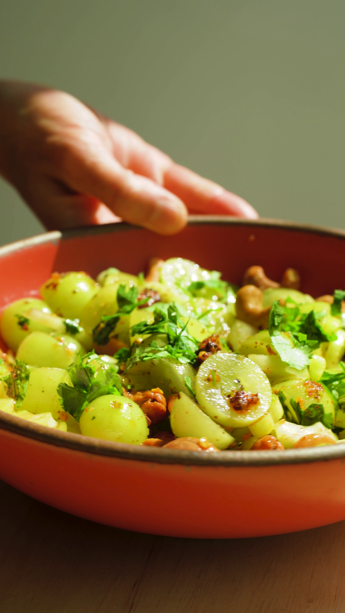 Spicy Grape Celery Salad with Lightly Salted Cashews